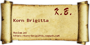 Korn Brigitta névjegykártya